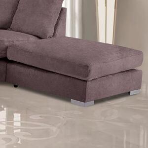 Boise Plush Velvet Footstool In Heather