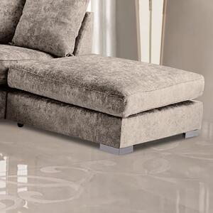 Boise Chenille Fabric Footstool In Champagne