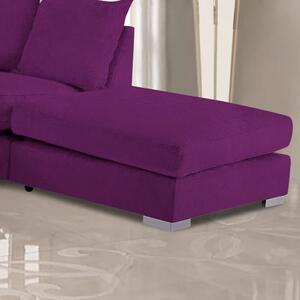 Boise Malta Plush Velour Fabric Footstool In Boysenberry