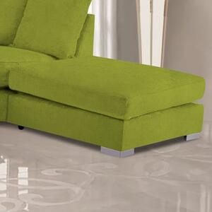 Boise Plush Velvet Footstool In Lemon