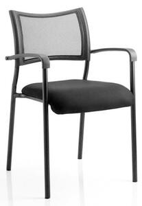 Brunswick Black Frame Office Visitor Chair In Black With Arms