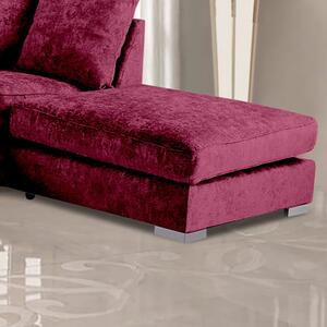 Boise Chenille Fabric Footstool In Aubergine