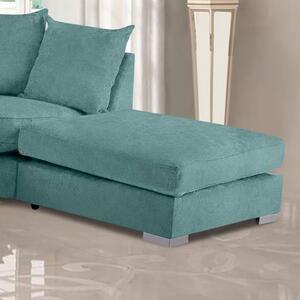 Boise Malta Plush Velour Fabric Footstool In Seaspray