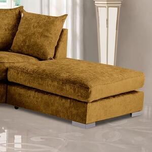 Boise Chenille Fabric Footstool In Mustard