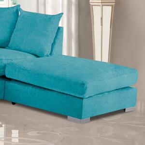 Boise Plush Velvet Footstool In Teal