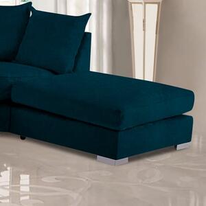 Boise Malta Plush Velour Fabric Footstool In Peacock