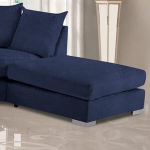 Boise Malta Plush Velour Fabric Footstool In Slate