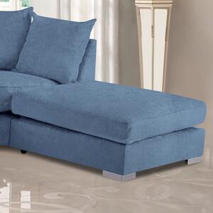 Boise Plush Velvet Footstool In Sky