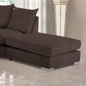 Boise Malta Plush Velour Fabric Footstool In Taupe