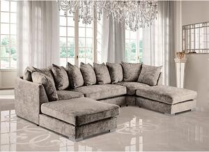 Boise U-Shape Chenille Fabric Corner Sofa In Champagne