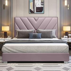 Dewitt Plush Velvet Single Bed In Pink