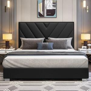 Dewitt Plush Velvet Super King Size Bed In Black