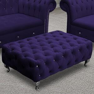 Izu Plush Velvet Footstool In Ameythst