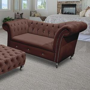 Izu Plush Velvet 2 Seater Sofa In Mushroom