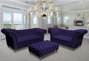 Izu Plush Velvet 2 Seater And 3 Seater Sofa Suite In Ameythst