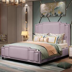 Enumclaw Plush Velvet Single Bed In Pink