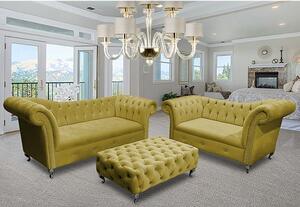 Izu Plush Velvet 2 Seater And 3 Seater Sofa Suite In Grass