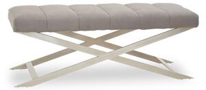 Glidden Fabric Hallway Bench With Cross Legs In Grey