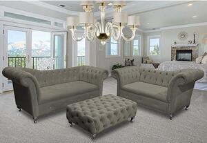 Izu Plush Velvet 2 Seater And 3 Seater Sofa Suite In Putty