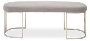 Glidden Fabric Hallway Bench With Curved Legs In Grey