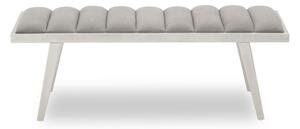 Glidden Velvet Hallway Bench With Splayed Legs In Grey