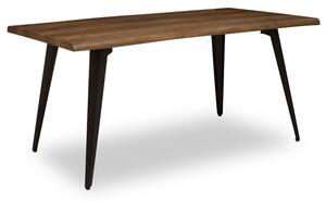 Asana Rectangular Wooden Dining Table With Metal Legs In Brown