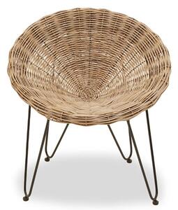 Glena Kubu Rattan Rounded Bedroom Chair In Natural