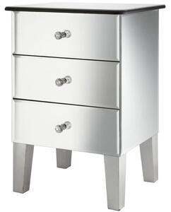 Solitaire Mirrored Bedside Cabinet With 3 Drawers