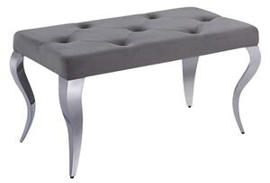 Liyam Small Velvet Upholstered Dining Bench In Grey