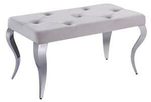 Liyam Small Velvet Upholstered Dining Bench In Cream