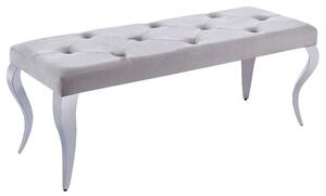 Liyam Large Velvet Upholstered Dining Bench In Cream