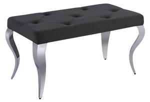 Liyam Small Velvet Upholstered Dining Bench In Black