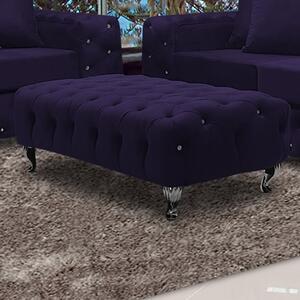 Worley Malta Plush Velour Fabirc Footstool In Ameythst