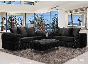 Worley Velour Fabric 2 Seater And 3 Seater Sofa In Cosmic