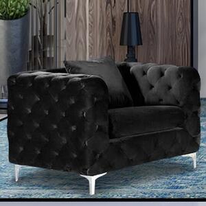 Mills Malta Plush Velour Fabric Armchair In Cosmic