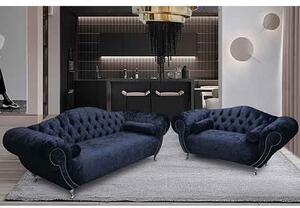 Huron Velour Fabric 2 Seater And 3 Seater Sofa In Slate