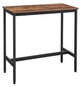 Gulf Narrow Wooden Bar Table In Rustic Brown