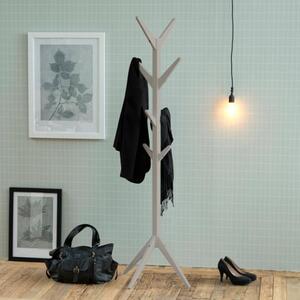 Acosta Wooden Coat Stand In Grey