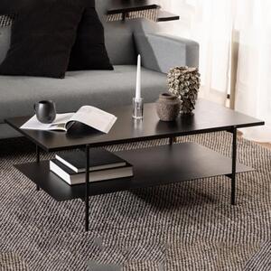 Avila Wooden Coffee Table With Undershelf In Ash Black