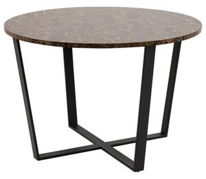 Altoona Wooden Dining Table Round In Brown Marble Effect