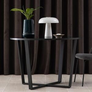 Altoona Wooden Dining Table Round In Black Marble Effect