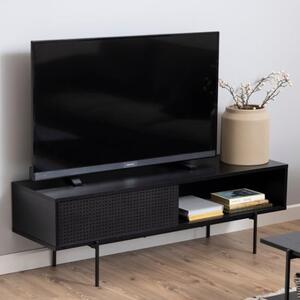 Avila Wooden TV Stand With Sliding Door In Ash Black