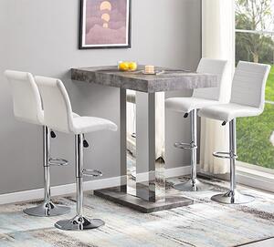 Caprice Concrete Effect Bar Table 4 Ripple White Stools