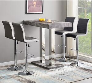 Caprice Concrete Effect Bar Table 4 Ritz Black White Stools