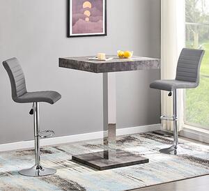 Topaz Concrete Effect Bar Table With 2 Ripple Grey Stools