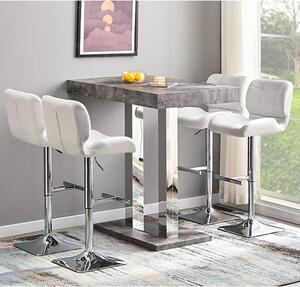 Caprice Concrete Effect Bar Table 4 Candid White Stools