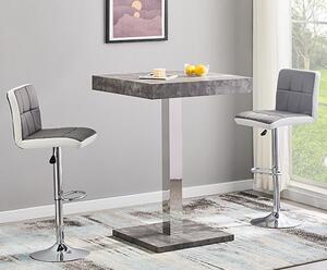 Topaz Concrete Effect Bar Table With 2 Copez Grey White Stools