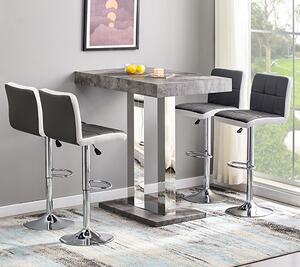 Caprice Concrete Effect Bar Table 4 Copez Grey White Stools