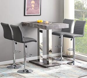 Caprice Concrete Effect Bar Table 4 Ripple Grey Stools