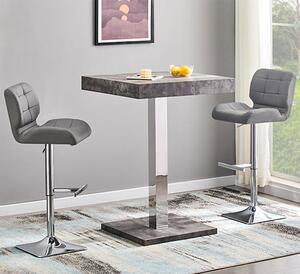 Topaz Concrete Effect Bar Table With 2 Candid Grey Stools